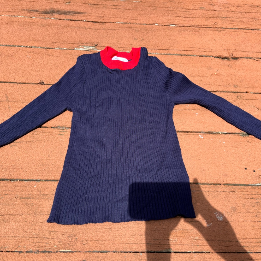 POPSUGAR Navy Blue and Red Sweater